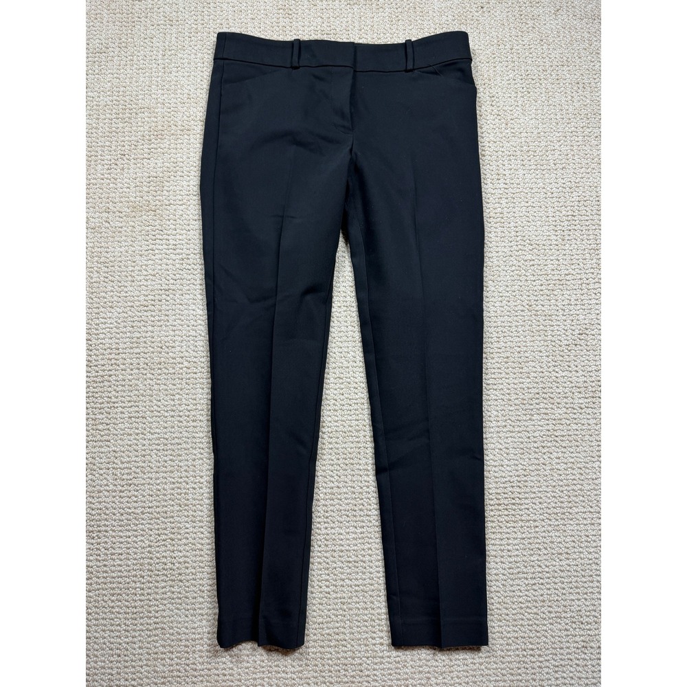 LOFT Marisa Pants Womens Size 4 Black Straight Leg Casual Stretch Trouser Chino